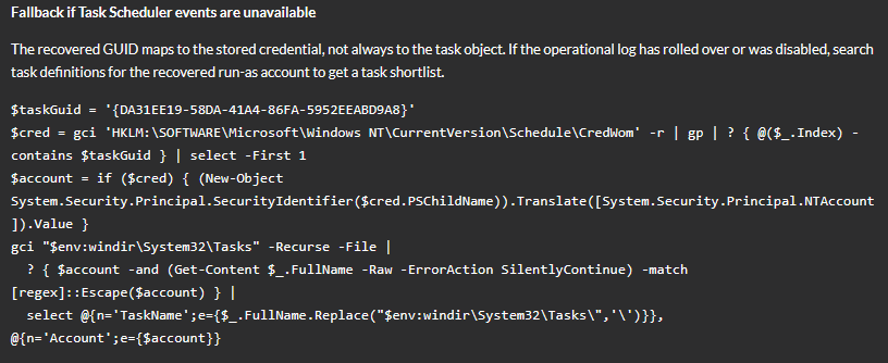ExtraHop detection card showing the backup PowerShell command